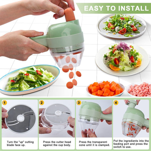 4-in-1 Portable Electric Vegetable Slicer